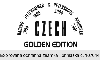 CZECH GOLDEN EDITION NAGANO 1998 LILLEHAMMER 1999 ST. PETERSBURG 2000 HANNEVER 2001