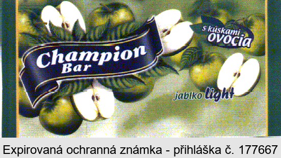 champion Bar s kúskami ovocia jablko light