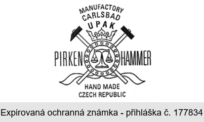 MANUFACTORY CARLSBAD UPAK PIRKEN HAMMER HAND MADE CZECH REPUBLIC