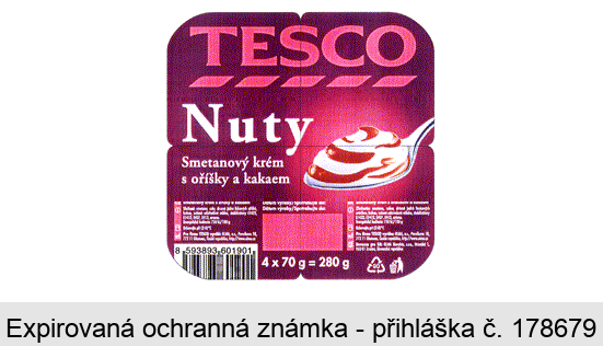 TESCO Nuty Smetanový krém s oříšky a kakaem