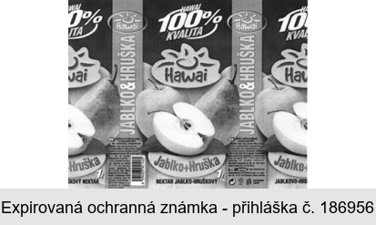 HAWAI 100% KVALITA Hawai Jablko+Hruška NEKTAR JABLKO-HRUŠKOVÝ