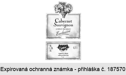 Cabernet Savignon odrůdové víno jakostní Exclusive VÍNO-VÍN Morava, s.r.o. vinařská oblast velkopopovická