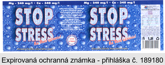 STOP STRESS Na Vaše zdravie Prírodná liečivá minerálna voda