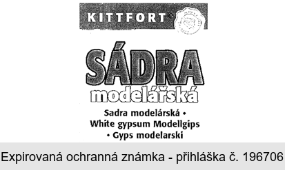 KITTFORT SÁDRA modelářská Sadra modelárská White gypsum Modellgips Gyps modelarski