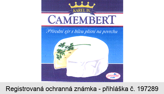 KAREL IV. CAMEMBERT Přírodní sýr s bílou plísní na povrchu provital milk