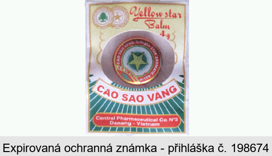 Yellow star Balm CAO SAO VANG Central Pharmaceutical Danang Vietnam