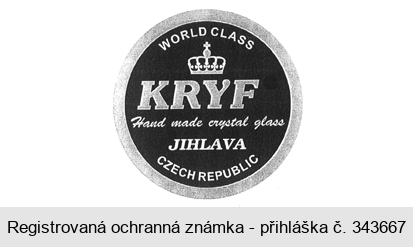 WORLD CLASS KRYF Hand made crystal glass JIHLAVA CZECH REPUBLIC