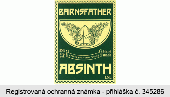 BAIRNSFATHER ABSINTH create your own reality Hand made