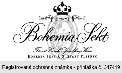 OPPIDI ANTIQUAE PILSNAE Bohemia Sekt Finest Czech Sparkling Wine BOHEMIA SEKT A.S. STARÝ PLZENEC