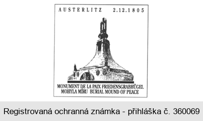 AUSTERLITZ 2.12. 1805 MONUMENT DE LA PAIX FRIEDENSGRABHÜGEL MOHYLA MÍRU BURIAL MOUND OF PEACE