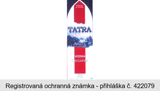 PRODUCE OF POLAND  TATRA  VODKA Tatrzańska