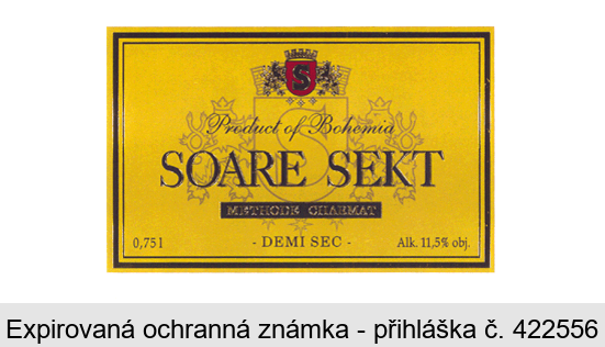SOARE SEKT Product of Bohemia METHODE CHARMAT DEMI SEC