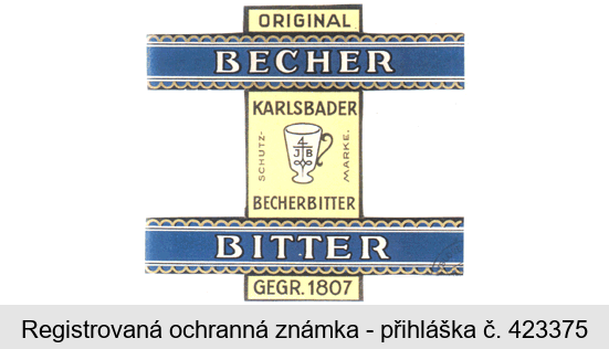 BECHER BITTER  ORIGINAL KARLSBADER BECHERBITTER GEGR. 1807