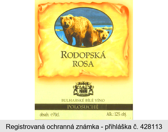 RODOPSKÁ ROSA VINZAVOD ASSENOVGRAD BULHARSKÉ BÍLÉ VÍNO POLOSUCHÉ