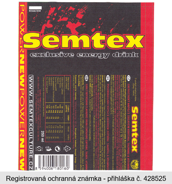 Semtex exclusive energy drink PINELLI
