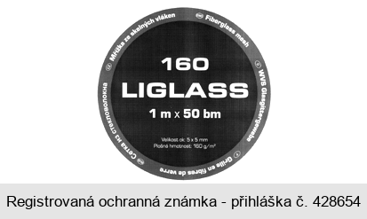 160 LIGLASS 1 m x 50 bm Mřížka ze skelných vláken Fiberglass mesh WVS Glasgittergewebe Grille en fibres de verre