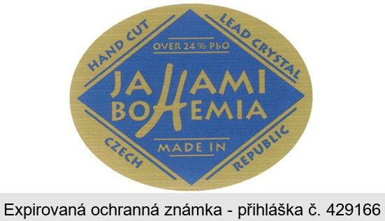 JAHAMI BOHEMIA MADE IN CZECH REPUBLIC HAND CUT LEAD CRYSTAL OVER 24 % PbO