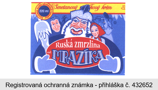 Vyrobeno podle původních receptur Smetanový vanilkový krém Ruská zmrzlina od MRAZÍKA