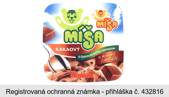 MÍŠA KAKAOVÝ S ČOKOLÁDOVÝM TOPINKEM s kousky čokolády Nanuk