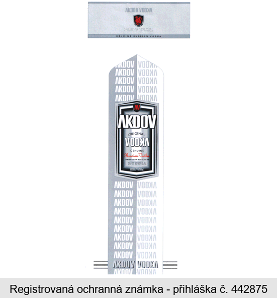AKDOV VODKA ORIGINAL VODKA GENUINE Russian Vodka PRODUCED & BOTTLED IN RUSSIA