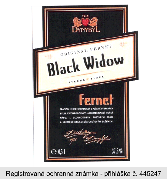 1918 DYNYBYL ORIGINAL FERNET Black Widow STRONG BLACK Fernet
