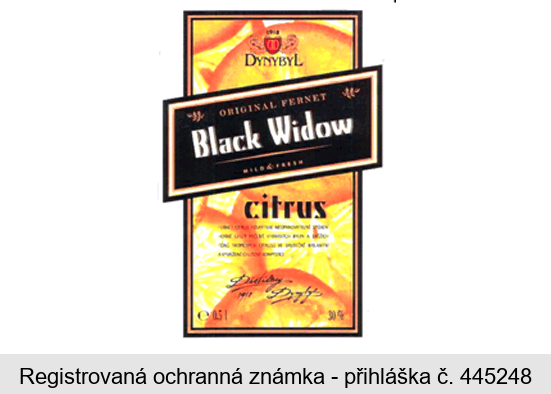 1918 DYNYBYL ORIGINAL FERNET Black Widow MILD & FRESH citrus