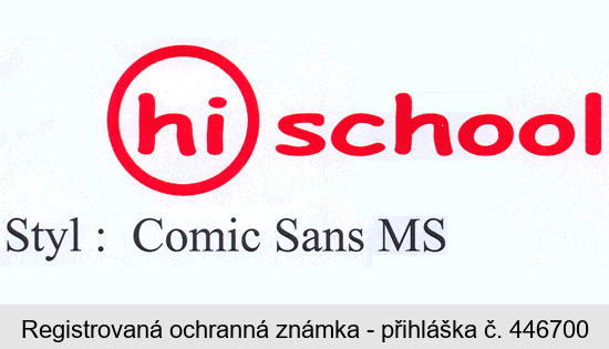 hi school: Comic Sans MS