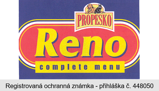 PROPESKO Reno complete menu