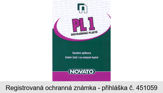 PL1 ODSTRAŇOVAČ PLASTŮ Snadná aplikace Dobře čistí i za nízkých teplot NOVATO
