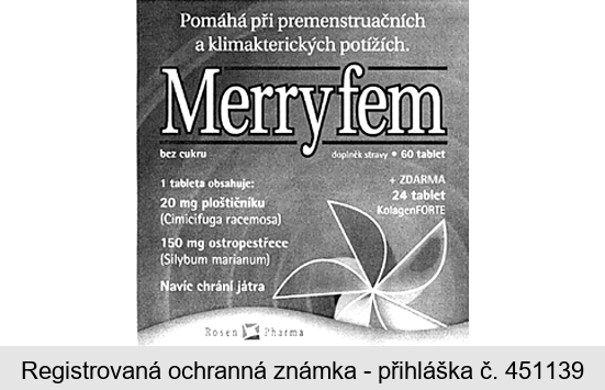 Merryfem Pomáhá při premenstruačních a klimakterických potížích Rosen Pharma
