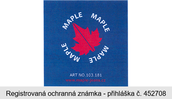MAPLE ART. NO. 103.181 www.maple-jeans.cz