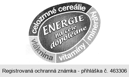celozrnné cereálie ENERGIE na celé dopoledne vláknina vitamíny minerály