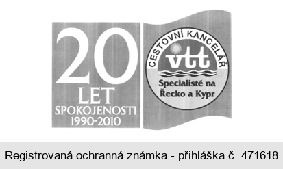 20 LET SPOKOJENOSTI 1990-2010 vtt CESTOVNÍ KANCELÁŘ Specialisté na Řecko a Kypr