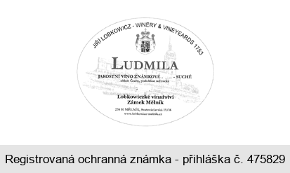 LUDMILA JIŘÍ LOBKOWICZ - WINERY & VINEYEARDS 1753 Lobkowiczké vinařství Zámek Mělník