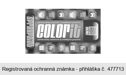 univerzální vnitřní i venkovní použití COLORIT spraypaint