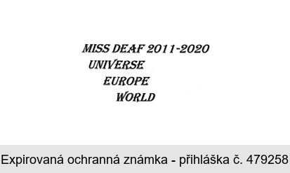 MISS DEAF 2011 - 2020 UNIVERSE EUROPE WORLD