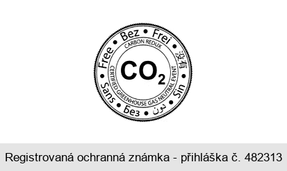 CO2 Free Bez Frei Sin Sans CARBON REDUX CERTIFIED GREENHOUSE GAS NEUTRAL EVENT