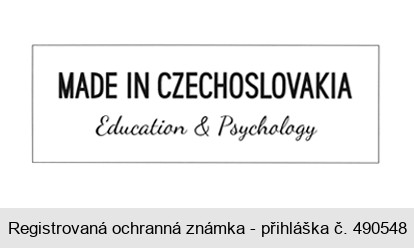 MADE IN CZECHOSLOVAKIA Education & Psychology