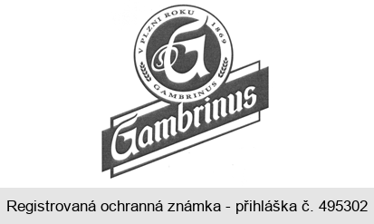 G Gambrinus V PLZNI ROKU 1869 GAMBRINUS