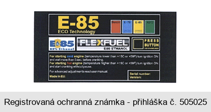 E-85 ECO Technology FLEXFUEL ETHANOL
