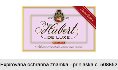 ANNO 1825 Hubert DE LUXE ROSÉ - DOUX Akostné aromatické šumivé víno ružové