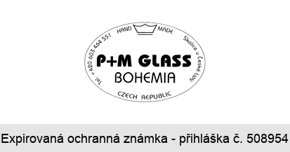 P+M GLASS BOHEMIA CZECH REPUBLIC HAND MADE Skalice u České Lípy