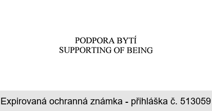 PODPORA BYTÍ SUPPORTING OF BEING