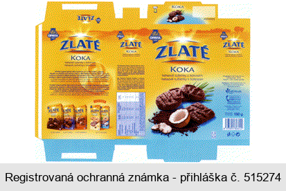 ZLATÉ KOKA kakaové sušenky s kokosem OPAVIA