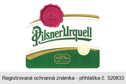 Pilsner Urquell BREWED IN PLZEŇ CZECH Original Pilsner Bier 1842