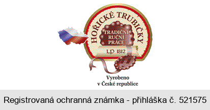 HOŘICKÉ TRUBIČKY TRADIČNÍ RUČNÍ PRÁCE LP 1812 Vyrobeno v České republice