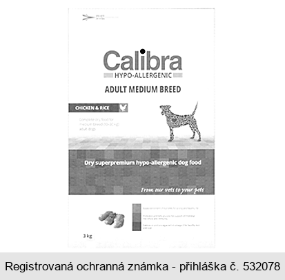 Calibra HYPO-ALLERGENIC ADULT MEDIUM BREED CHICKEN & RICE