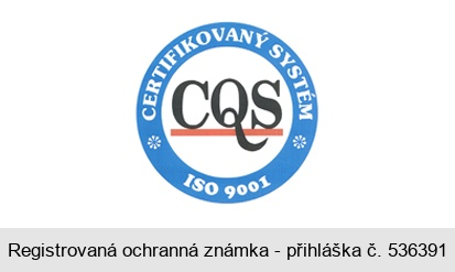 CQS CERTIFIKOVANÝ SYSTÉM ISO 9001