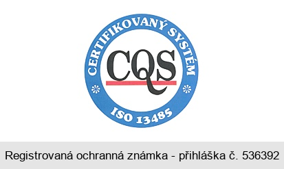 CQS CERTIFIKOVANÝ SYSTÉM ISO 13485