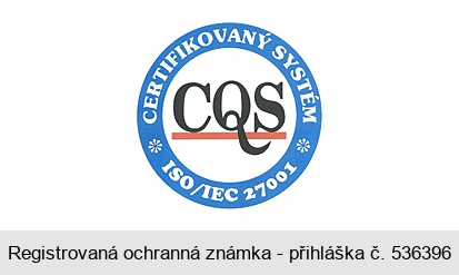 CQS CERTIFIKOVANÝ SYSTÉM ISO/IEC 27001